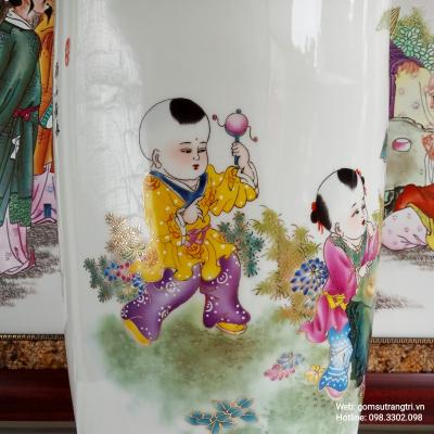 Bình họa tiết Ngũ Phúc